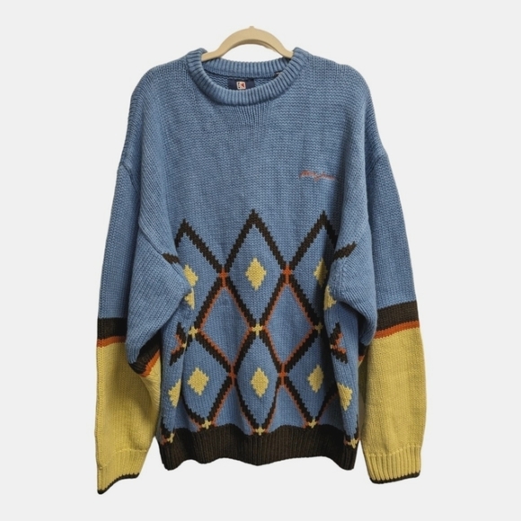 Karl Kani Jeans argyle men's sweater vtg - Picture 1 of 4